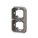 Support plaque étanche pour montage horizontal ou vertical Plexo gris 069683L