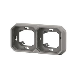 Support plaque étanche pour montage horizontal ou vertical Plexo gris 069683L
