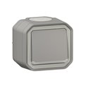 Interrupteur ou va-et-vient lumineux étanche Plexo 10AX 250V IP55 IK08 gris 069713L