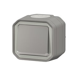 Interrupteur ou va-et-vient lumineux étanche Plexo 10AX 250V IP55 IK08 gris 069713L