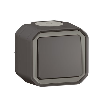 Interrupteur ou va-et-vient Plexo étanche 10AX 250V IP55 IK08 anthracite 069761L