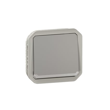 Interrupteur ou va-et-vient témoin étanche Plexo 10AX 250V IP55 IK08 avec enjoliveur gris 069512L Interrupteur ou va-et-vient témoin étanche Plexo 10AX 250V IP55 IK08 avec enjoliveur gris 069512L