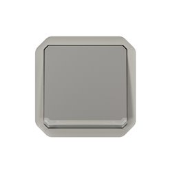 Interrupteur ou va-et-vient témoin étanche Plexo 10AX 250V IP55 IK08 avec enjoliveur gris 069512L
