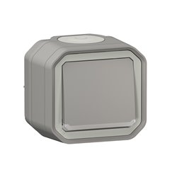 Interrupteur ou va-et-vient témoin étanche Plexo 10AX 250V IP55 IK08 gris 069712L