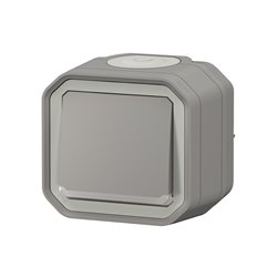 Interrupteur ou va-et-vient témoin étanche Plexo 10AX 250V IP55 IK08 gris 069712L