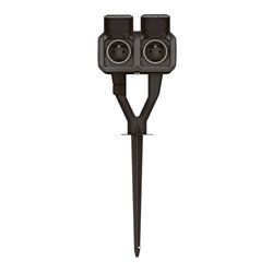 Piquet de jardin étanche avec 2 prises 2P+T Plexo anthracite 069749L
