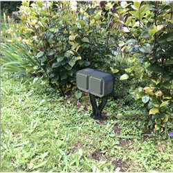 Piquet de jardin étanche avec 2 prises 2P+T Plexo anthracite 069749L