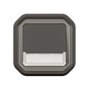Poussoir inverseur NO-NF lumineux avec porte-étiquette étanche Plexo 10A IP55 IK08 anthracite 069854L