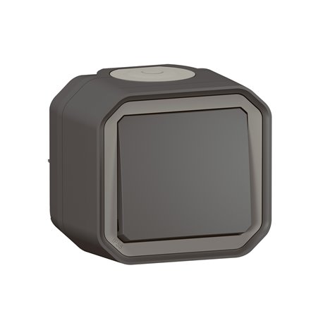 Poussoir NO étanche Plexo 10A IP55 IK08 anthracite 069790L Poussoir NO étanche Plexo 10A IP55 IK08 anthracite 069790L