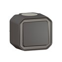 Poussoir NO étanche Plexo 10A IP55 IK08 anthracite 069790L