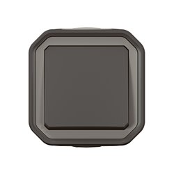 Poussoir NO étanche Plexo 10A IP55 IK08 anthracite 069790L