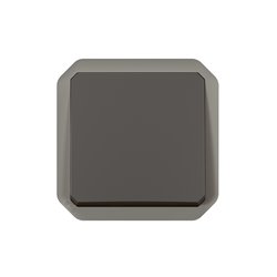 Poussoir NO étanche Plexo 10A IP55 IK08 enjoliveur anthracite 069810L