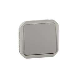 Poussoir NO étanche Plexo 10A IP55 IK08 gris 069540L