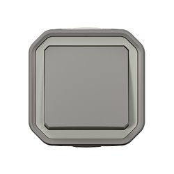 Poussoir NO étanche Plexo 10A IP55 IK08 gris 069720L