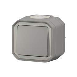 Poussoir NO étanche Plexo 10A IP55 IK08 gris 069720L