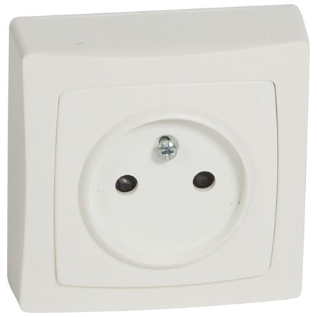 Prise 2P avec éclips de protection saillie complet blanc 086022 Prise 2P avec éclips de protection saillie complet blanc 086022