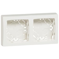 Cadre saillie 2 postes blanc 086092