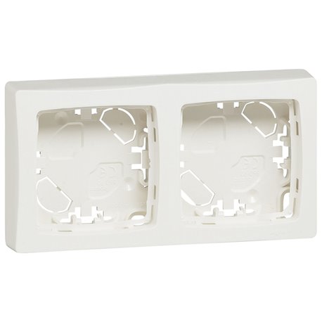 Cadre saillie 2 postes blanc 086092