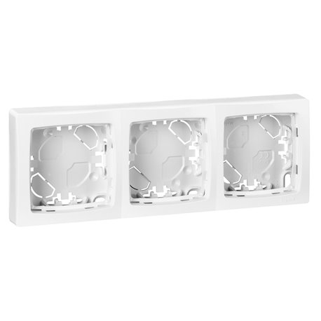 Cadre saillie 3 postes blanc 086093