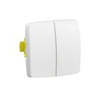 Transformeur double 5 en 1 interrupteur, va-et-vient ou poussoir double Saillie composable blanc bornes automatiques 086120L