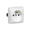 Prise de courant 2P+T à bornes automatiques saillie composable blanc 086127