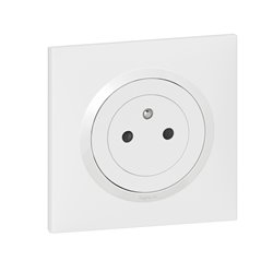 Prise de courant 2P+T Surface Dooxie one 16A avec plaque carrée blanche et griffes 600735