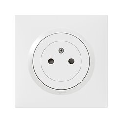 Prise de courant 2P+T Surface Dooxie one 16A avec plaque carrée blanche et griffes 600735
