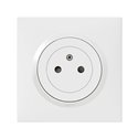 Prise de courant 2P+T Surface Dooxie one 16A avec plaque carrée blanche et griffes 600735