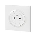Prise de courant 2P+T Surface Dooxie one 16A avec plaque carrée blanche et griffes 600735