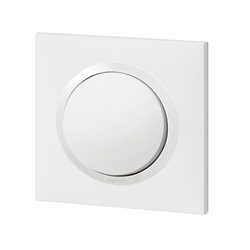 Interrupteur ou va-et-vient Dooxie one 10AX 250V avec plaque carrée blanche et griffes 600701