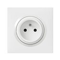 Prise de courant Easyréno 2P+T 16A Dooxie one avec plaque carrée blanche et griffes 600728