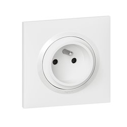 Prise de courant Easyréno 2P+T 16A Dooxie one avec plaque carrée blanche et griffes 600728