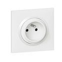 Prise de courant Easyréno 2P+T 16A Dooxie one avec plaque carrée blanche et griffes 600728