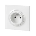 Prise de courant Easyréno 2P+T 16A Dooxie one avec plaque carrée blanche et griffes 600728