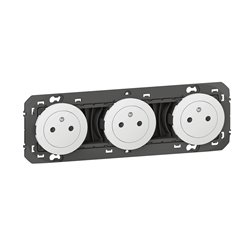 Triple prise de courant 2P+T Surface Dooxie 16A précâblées blanc 600333