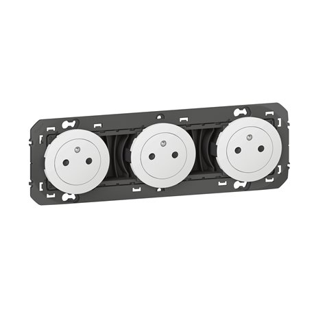 Triple prise de courant 2P+T Surface Dooxie 16A précâblées blanc 600333