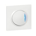 Interrupteur ou va-et-vient avec voyant témoin Dooxie one 10AX 250V avec plaque carrée blanche et griffes 600710