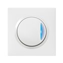 Interrupteur ou va-et-vient avec voyant témoin Dooxie one 10AX 250V avec plaque carrée blanche et griffes 600710