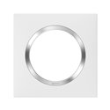 Plaque carrée Dooxie 1 poste blanc avec bague chromée 600841
