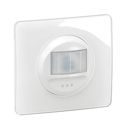 Lot de 12 Détecteurs de mouvements muraux sans Neutre 100W LED Céliane compatible toutes lampes avec plaque Blanc CG0050