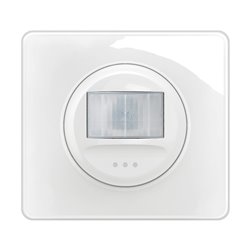 Lot de 12 Détecteurs de mouvements muraux sans Neutre 100W LED Céliane compatible toutes lampes avec plaque Blanc CG0050