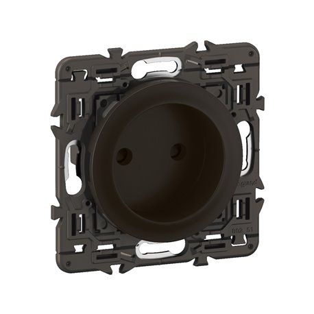 Lot de 20 Prises de courant sans terre Céliane Noir avec support CZ0110 Lot de 20 Prises de courant sans terre Céliane Noir avec support CZ0110