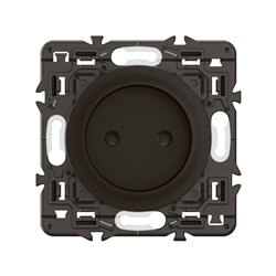 Lot de 20 Prises de courant sans terre Céliane Noir avec support CZ0110