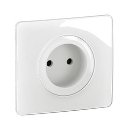 Lot de 12 Prises de courant sans terre Céliane avec plaque Blanc CG0110