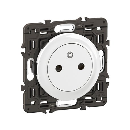 Lot de 40 Prises de courant avec terre Céliane Surface Confort Blanc avec support CX0111
