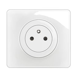 Lot de 12 Prises de courant avec terre Céliane Surface Confort avec plaque Blanc CG0111