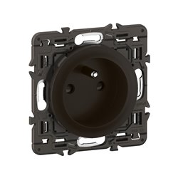 Lot de 20 Prises de courant avec terre spéciale rénovation Céliane Noir avec support CZ0116