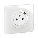 Lot de 12 Prises de courant 2P+T Surface Confort avec prise USB Type-C intégrée avec plaque Céliane Blanc CG0140