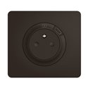 Prise de courant 2P+T Surface Confort avec prise USB Type-C intégrée avec plaque Céliane Noir CJ0140