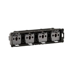 Prise quadruple compacte 4x2P+T 16A 250V Céliane précâblée CM0114